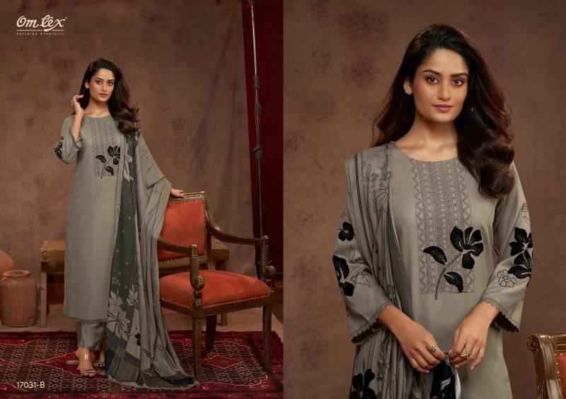 Omtex brisa pashmina dress materials wholesale
